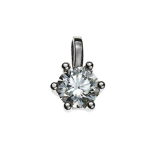 ASO2010 Solitaire pendant 6-handle setting white gold 750 H SI 0.15ct. – Bild 1