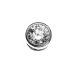 Pendentif Solitaire Serti clos or blanc 750 H SI 0.15ct.