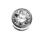 Solitaire pendant Bezel setting white gold 750 H SI 0.50ct.