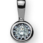 Solitär-Anhänger Lünettenfassung Weißgold 750 H SI 0.05ct.