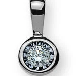 Solitär-Anhänger Lünettenfassung Weißgold 750 H SI 0.05ct.