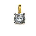 Pendente solitario 4 anse in oro giallo 750 H SI 0.10ct.