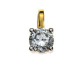 Pendentif Solitaire 4 anses or jaune 750 H SI 0.15ct.