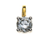 Pendentif Solitaire 4 anses or jaune 750 H SI 0.20ct.