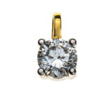 Solitär-Anhänger 4-Griff-Fassung Gelbgold 750 H SI 0,25ct.