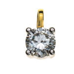 Solitaire pendant 4-handle yellow gold 750 H SI 0.33ct.