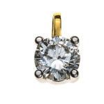 Solitaire pendant 4-handle yellow gold 750 H SI 0.50ct.