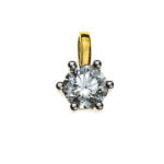Pendente solitario 6 anse in oro giallo 750 H SI 0.10ct.
