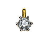 Solitaire pendant 6-handle yellow gold 750 H SI 0.15ct.