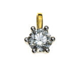 Solitario ciondolo 6 anse in oro giallo 750 H SI 0.20ct.
