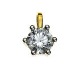 Pendente solitario 6 anse in oro giallo 750 H SI 0,33ct.