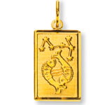 Constellation zodiac sign Pisces yellow gold 750 Pendant