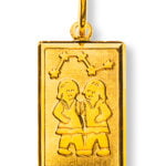 Costellazione segno zodiacale Gemelli Ciondolo in oro giallo 750