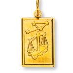 Pendentif Constellation signe du zodiaque Balance or jaune 750