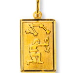 Pendentif Constellation étoile signe du zodiaque Sagittaire or jaune 750