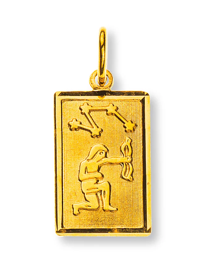 AST1012 Constellation star zodiac sign Sagittarius yellow gold 750 Pendant – Image 1