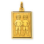 Ciondolo segno zodiacale Gemelli in oro giallo 750