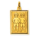 Ciondolo segno zodiacale Gemelli in oro giallo 750
