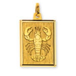 Pendant zodiac sign Cancer yellow gold 750