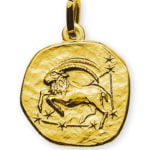 Runder Anhänger Sternzeichen Steinbock 750 Gelbgold
