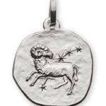Ciondolo zodiaco ariete oro bianco 750