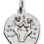 Pendant zodiac sign Gemini 750 white gold
