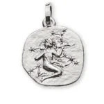 Pendentif signe du zodiaque Vierge or blanc 750