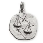 Pendant zodiac sign Libra 750 white gold
