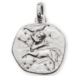 Pendant zodiac sign Sagittarius white gold 750