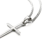 Barrette croix or blanc 585 H : 18 mm L : 12 mm