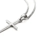 Croce a barra in oro bianco 585 H: 18mm L: 12mm