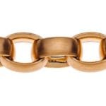 Collana ancora ovale oro rosa 750 (4N), 7,5x10mm, semisolido opaco, artigianale 45cm