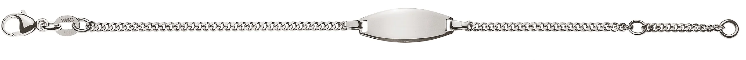 Bébé bracelet curb cut white gold 750 - Image 1