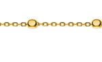 Collier ancre or jaune 750 taillé avec 15 boules aplaties, 45cm