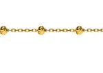 Halskette Ankerschliff Gelbgold 750 mit 23 geschliffenen Kugeln 2,5mm, 45cm
