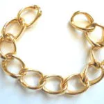 Bracelet Panzer open yellow gold 750 handmade 22cm 18.5mm