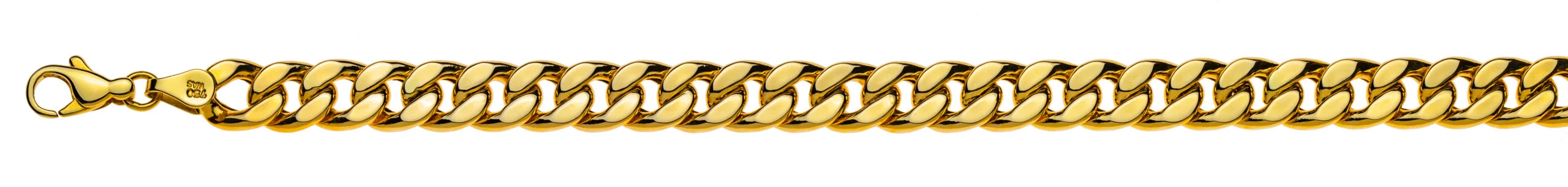 Bracelet Panzer cut yellow gold 750 semi-solid  8.0 mm - Image 2