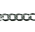 Panzer extra piatto in oro bianco diamantato 750 ca. 2,4 mm 38 cm