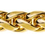 Collier Zopf Gelbgold 750, 7,0 mm, Handarbeit, halbmassiv, poliert/matt, 45 cm