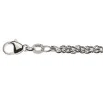 Braided chain bracelet 750 white gold 3.3 mm