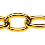 Collana ancora ovale in oro giallo 750 fatta a mano 45cm