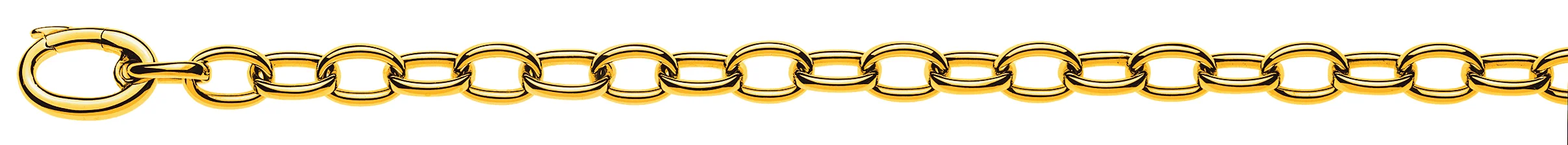 Necklace anchor oval 750 yellow gold handmade 45cm – Image 1