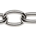 Necklace anchor oval 750 white gold handmade 45cm