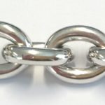 Bracciale Figaro anchor ovale in oro bianco 750 fatto a mano 20cm