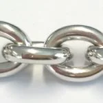 Collier Figaro anchor oval 750 white gold handcraft 45cm