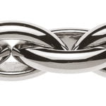 Collier Navette Weissgold 750 Handarbeit 45cm