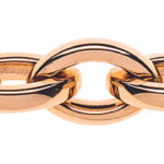 Collier Navette or rose 750 artisanal 45cm