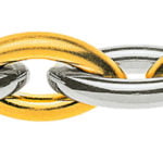 Collier Navette Bicolor (yellow / white gold) 750 handmade 45cm