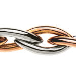 Collier Navette Bicolor (oro rosso-bianco) 750 artigianale 45cm