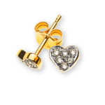 Earrings with 750 yellow gold studs & 6 brilliant-cut diamonds H SI total 0.12ct.